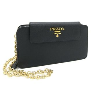 プラダ(PRADA)の プラダ チェーンウォレット 1ZH048 ブラック 中古(財布)