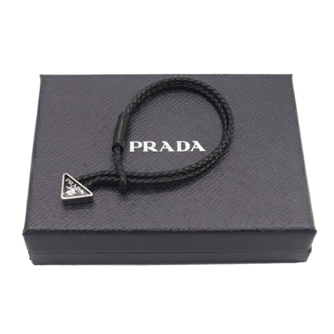 PRADA(プラダ)の プラダ ブレスレット ブレイドナッパーレザーブレス 中古 メンズのアクセサリー(ブレスレット)の商品写真