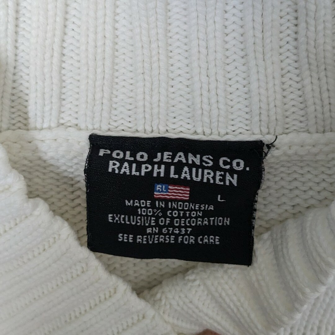 POLO RALPH LAUREN(ポロラルフローレン)のPOLO 白ニット used レディースのトップス(ニット/セーター)の商品写真