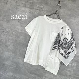 sacai - 『sacai』 サカイ (1) ペイズリー柄 スカーフ風 Tシャツ