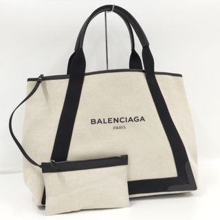 バレンシアガ(Balenciaga)のBALENCIAGA ネイビーカバ M トートバッグ ポーチ付 キャンバス(トートバッグ)