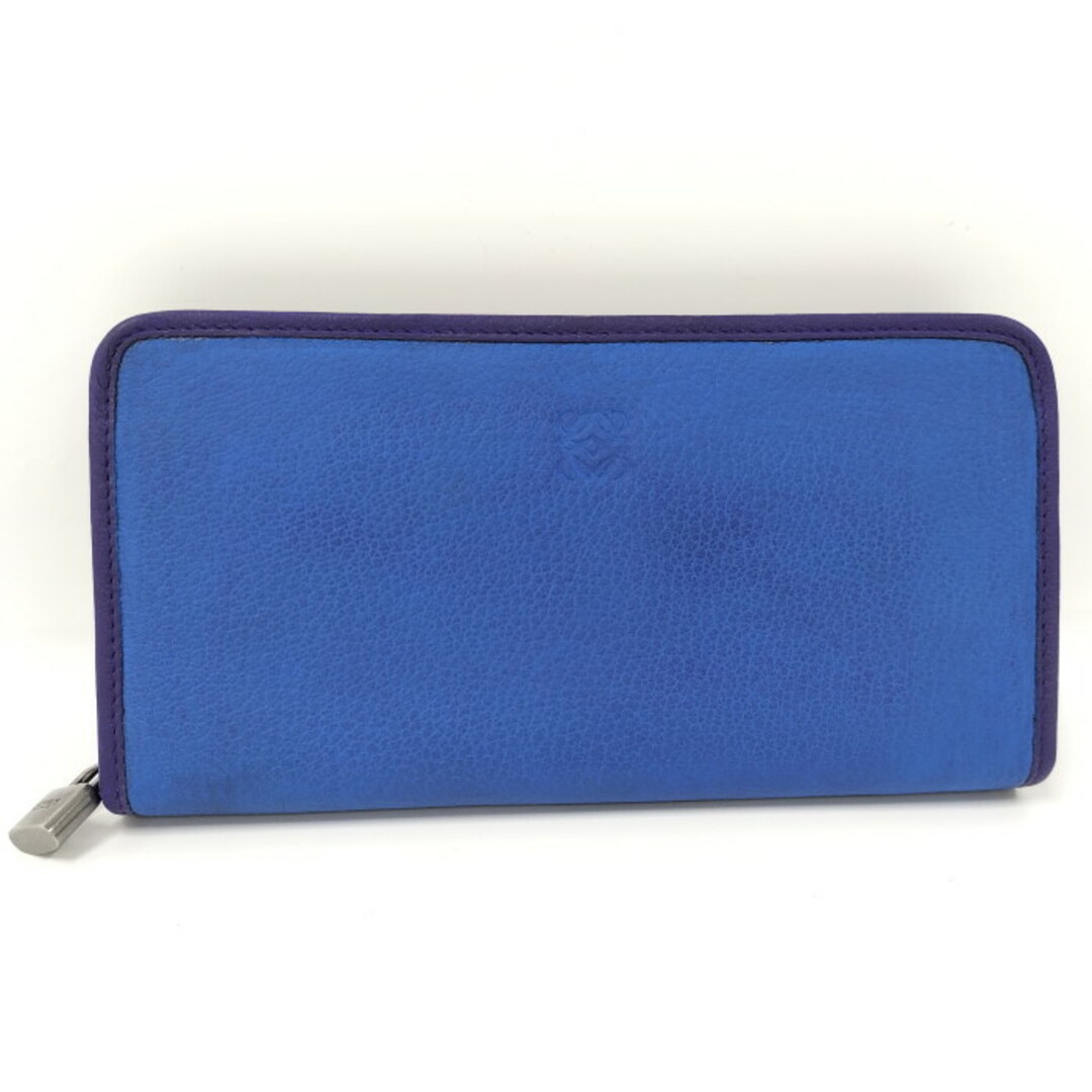 LOEWE(ロエベ)のLOEWE アマソナ ラウンドファスナー長財布 レザー ブルー ピンク レディースのファッション小物(財布)の商品写真
