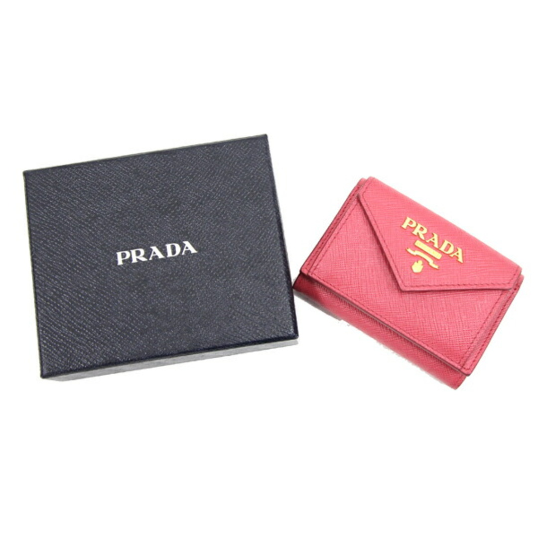 PRADA(プラダ)の プラダ 三つ折り財布 1MH021 ピンクベージュ 中古 レディースのファッション小物(財布)の商品写真