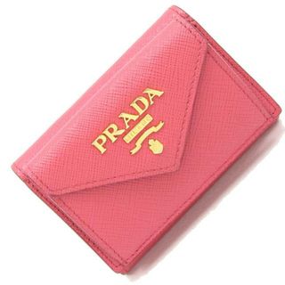 プラダ(PRADA)の プラダ 三つ折り財布 1MH021 ピンクベージュ 中古(財布)