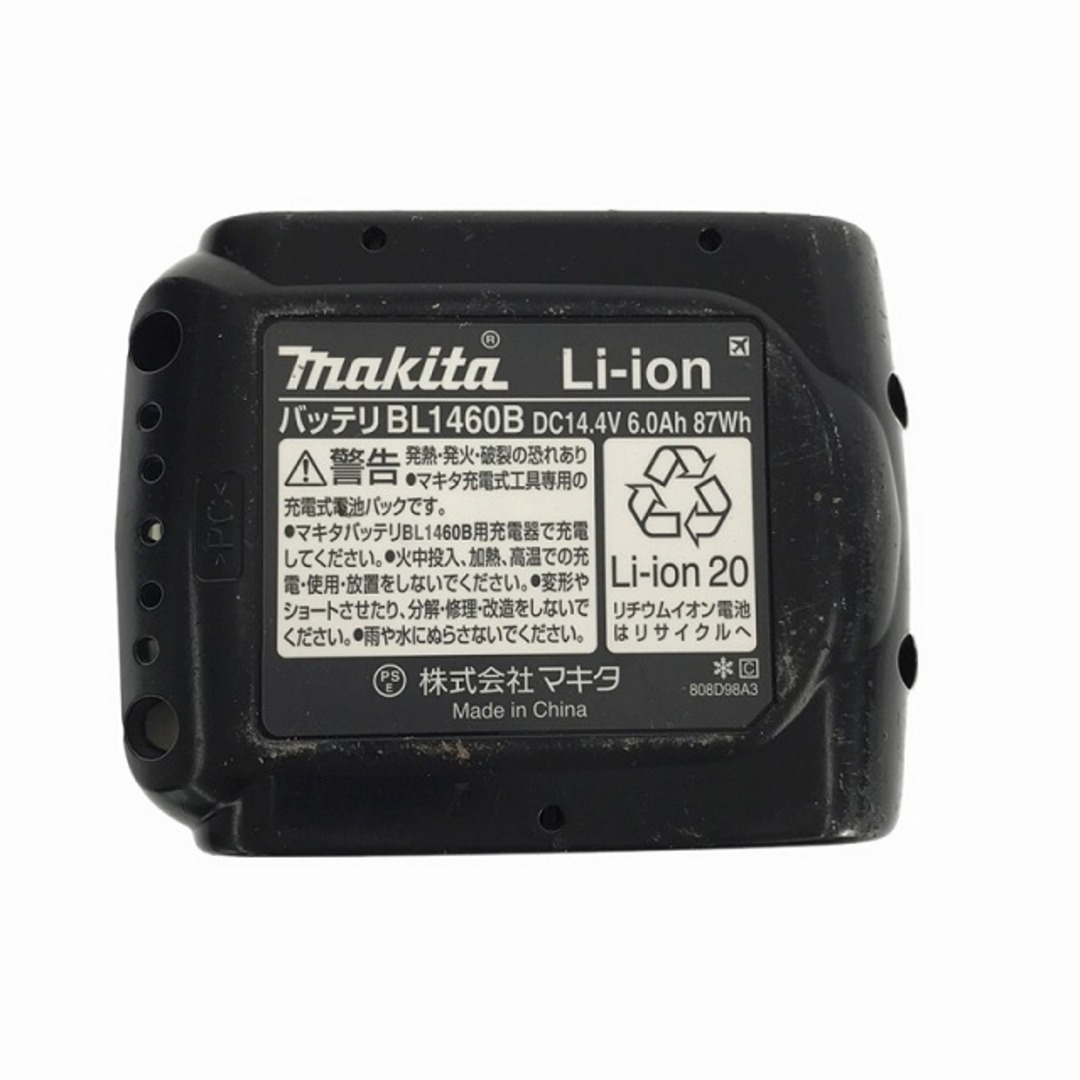 Makita(マキタ)の☆中古品☆makita マキタ 14.4V 6.0Ah 純正 リチウムイオンバッテリー BL1460B 残量表示付 リチウムイオン電池 蓄電池 充電池 87278 自動車/バイクのバイク(工具)の商品写真