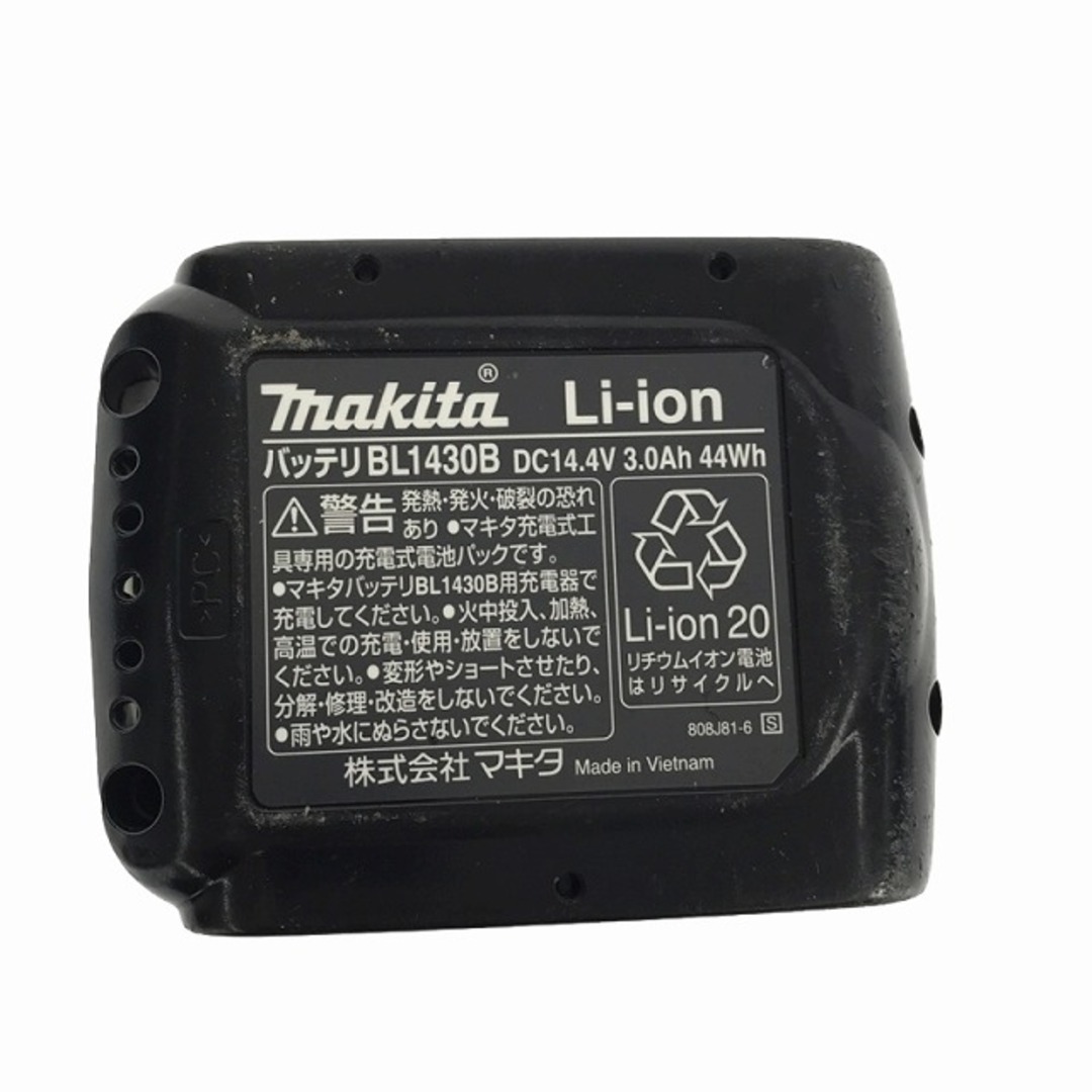 Makita(マキタ)の☆中古品☆makita マキタ 14.4V 3.0Ah 純正 リチウムイオンバッテリー BL1430B 残量表示付 リチウムイオン電池 蓄電池 充電池 87279 自動車/バイクのバイク(工具)の商品写真