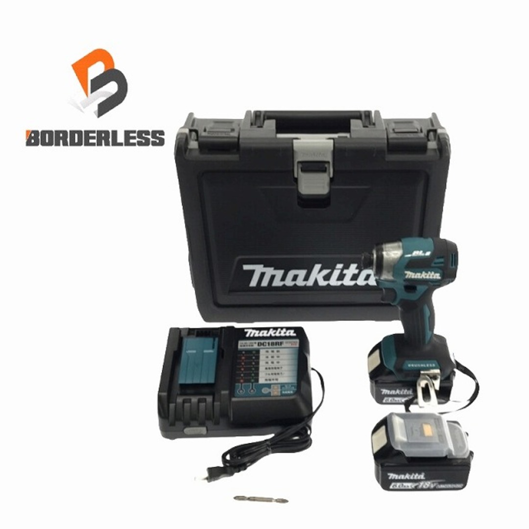 Makita(マキタ)の☆中古美品☆makita マキタ 18V 充電式インパクトドライバ TD173DRGX 青/ブルー バッテリー2個(18V 6.0Ah) 充電器 ケース付 87378 自動車/バイクのバイク(工具)の商品写真