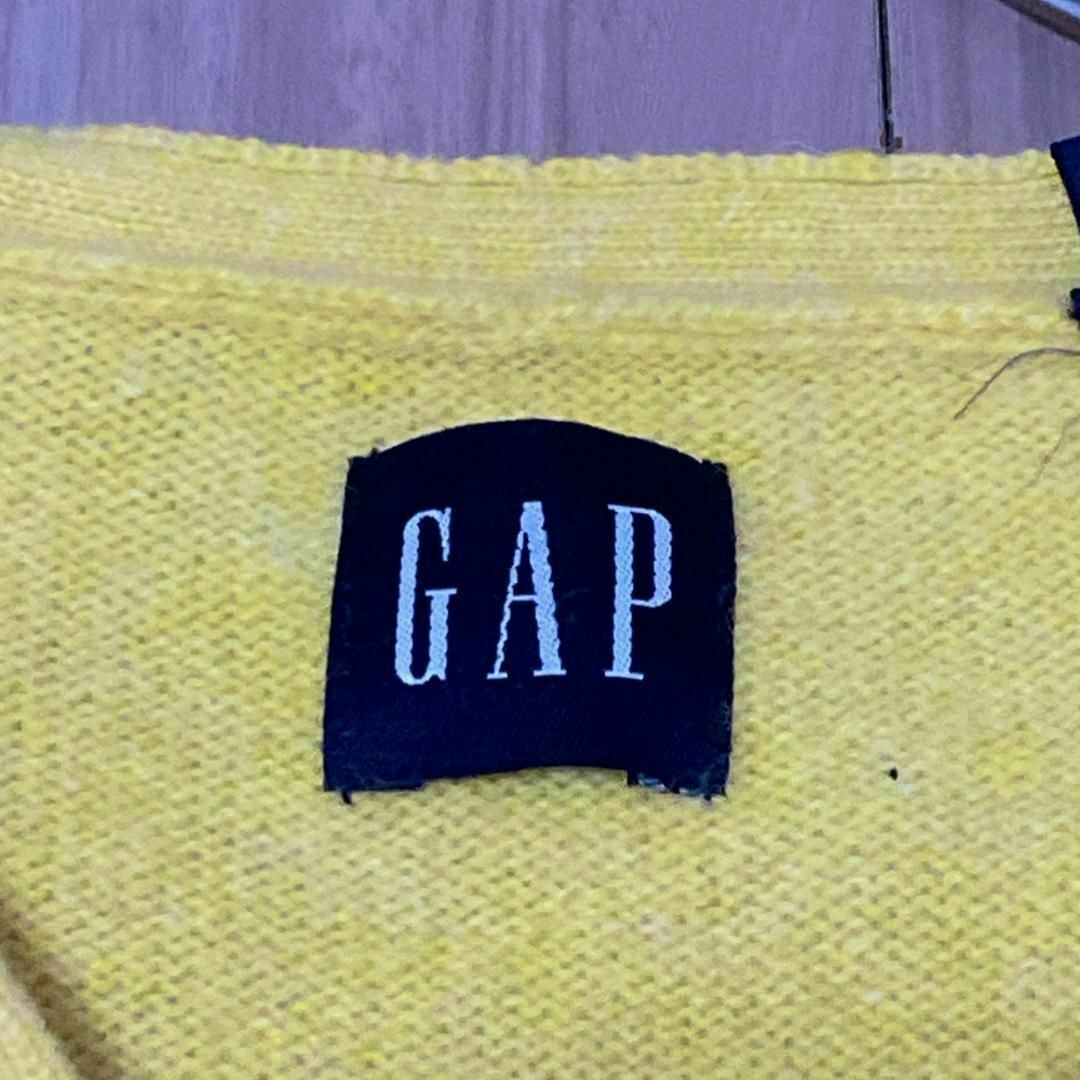 GAP(ギャップ)のGAP ラムウール ニット Vネックベスト イエロー 薄手 US古着s48 メンズのトップス(ベスト)の商品写真