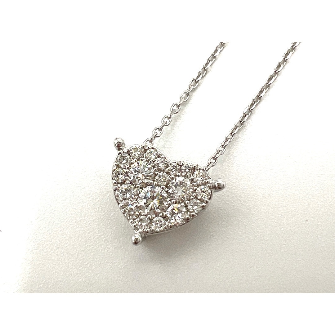 Ponte Vecchio - Ponte Vecchio ポンテヴェキオ PV ネックレス ハート ダイヤ 0.3ct  K18 ホワイトゴールド 新品仕上げ