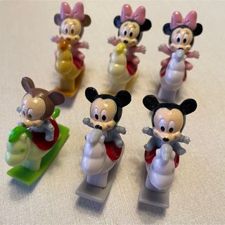 ディズニー(Disney)のベビーミッキー　ベビーミニー　木馬　フィギュア　6体セット　まとめ売り(キャラクターグッズ)