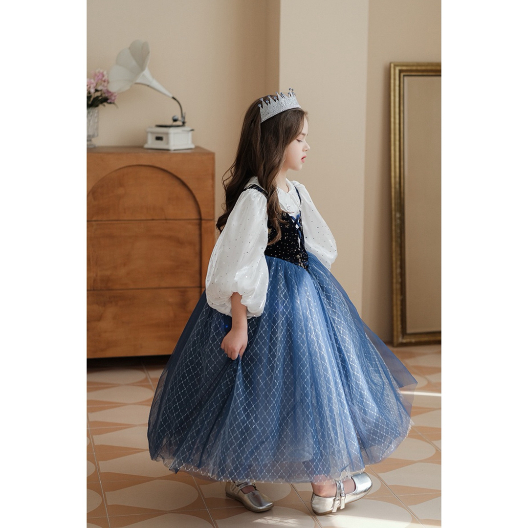 CADB紺色プリンセスドレスふんわりコスプレドレス130サイズ キッズ/ベビー/マタニティのキッズ服女の子用(90cm~)(ドレス/フォーマル)の商品写真