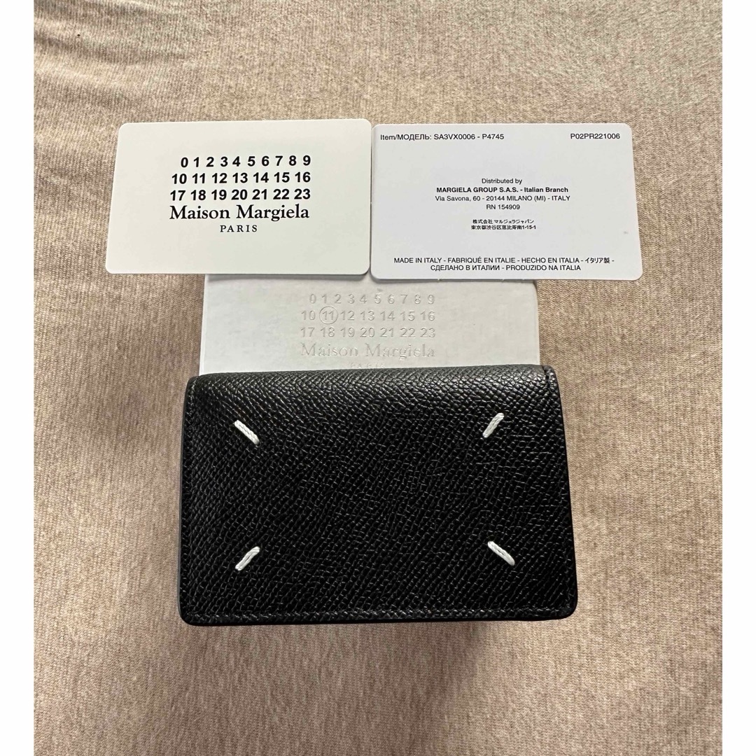 Maison Martin Margiela(マルタンマルジェラ)の黒新品 メゾン マルジェラ 4ステッチ カードケース 札入れ ブラック 折り財布 メンズのファッション小物(折り財布)の商品写真