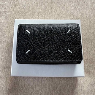 マルタンマルジェラ(Maison Martin Margiela)の黒新品 メゾン マルジェラ 4ステッチ カードケース 札入れ ブラック 折り財布(折り財布)