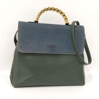 ロエベ(LOEWE)のLOEWE ベラスケス 2WAYハンドバッグ グリーン系 レザー(その他)