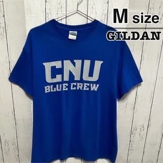 ギルタン(GILDAN)のUSA古着　GILDAN　Tシャツ　カレッジロゴ　M　ブルー　プリント　CNU(Tシャツ/カットソー(半袖/袖なし))