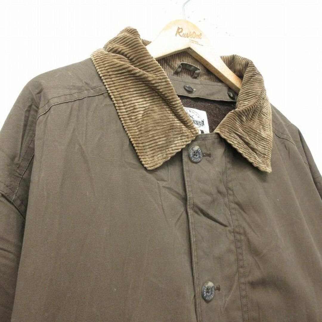 Eddie Bauer(エディーバウアー)のXL★古着 エディーバウアー 長袖 カバーオール メンズ 00年代 00s 大きいサイズ ロング丈 コットン 襟コーデュロイ 茶 ブラウン 内側ウール 【spe】 23dec11 中古 アウター メンズのジャケット/アウター(ダッフルコート)の商品写真