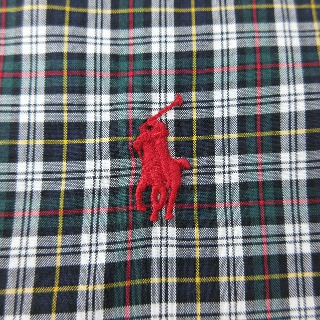 Ralph Lauren(ラルフローレン)の古着 ラルフローレン Ralph Lauren 長袖 ブランド シャツ キッズ ボーイズ 子供服 ワンポイントロゴ コットン ボタンダウン 濃緑他 グリーン チェック 23dec14 キッズ/ベビー/マタニティのベビー服(~85cm)(シャツ/カットソー)の商品写真