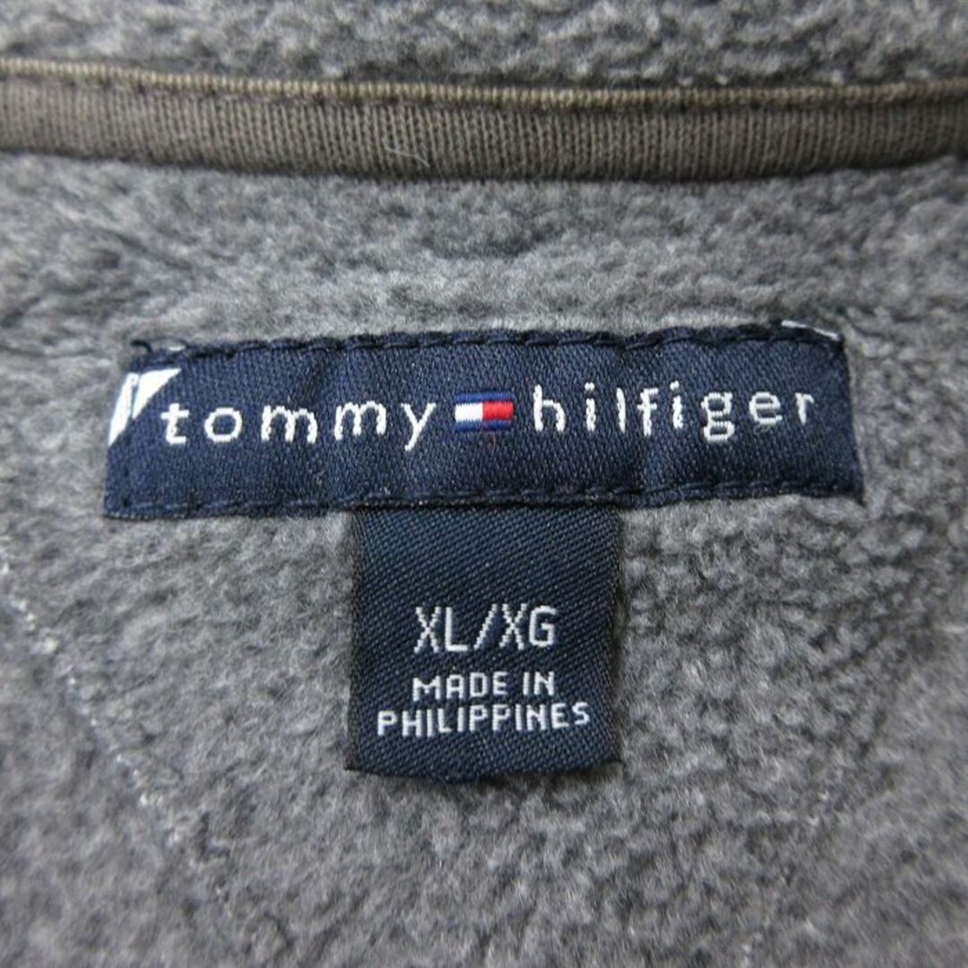 TOMMY HILFIGER(トミーヒルフィガー)の古着 トミーヒルフィガー TOMMY HILFIGER 長袖 ブランド ハーフジップ フリース ジャケット キッズ ボーイズ 子供服 ビッグロゴ 刺繍 グレー 23dec15 キッズ/ベビー/マタニティのベビー服(~85cm)(シャツ/カットソー)の商品写真