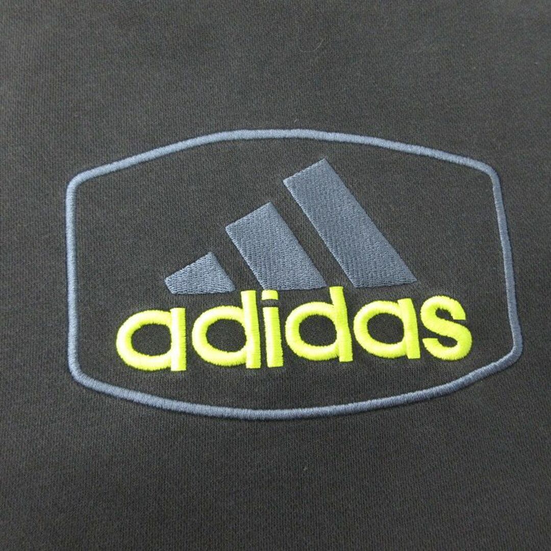 adidas(アディダス)の古着 アディダス adidas 長袖 ハーフジップ スウェット キッズ ボーイズ 子供服 90年代 90s ビッグロゴ 黒 ブラック 3本ライン 23dec15 キッズ/ベビー/マタニティのベビー服(~85cm)(シャツ/カットソー)の商品写真