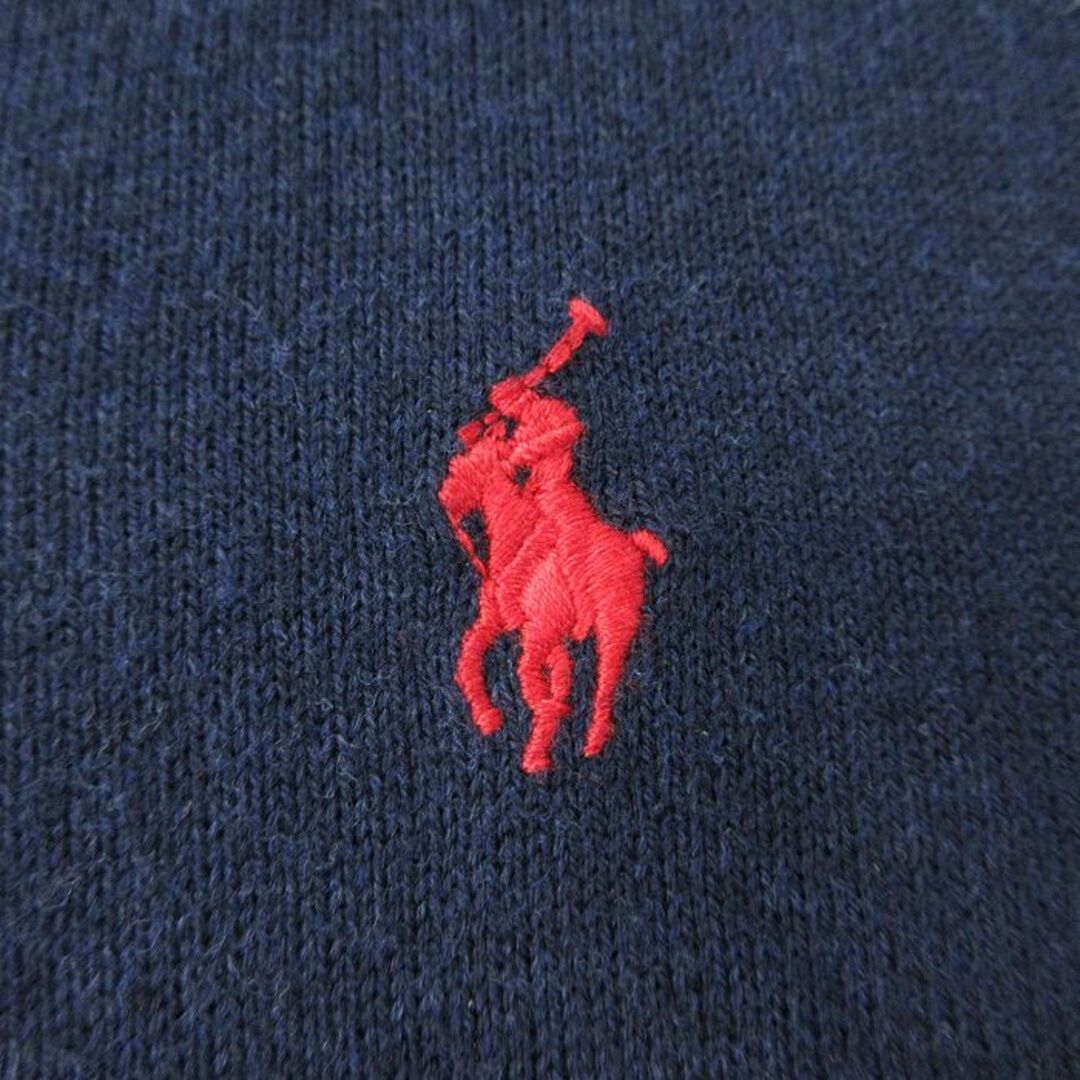 Ralph Lauren(ラルフローレン)の古着 ラルフローレン Ralph Lauren 長袖 ブランド セーター キッズ ボーイズ 子供服 ワンポイントロゴ コットン Vネック 紺 ネイビー 23dec15 キッズ/ベビー/マタニティのベビー服(~85cm)(シャツ/カットソー)の商品写真