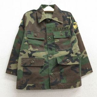 古着 長袖 ミリタリー ジャケット キッズ ボーイズ 子供服 USアーミー ARMY 緑 グリーン 迷彩 23dec20(シャツ/カットソー)