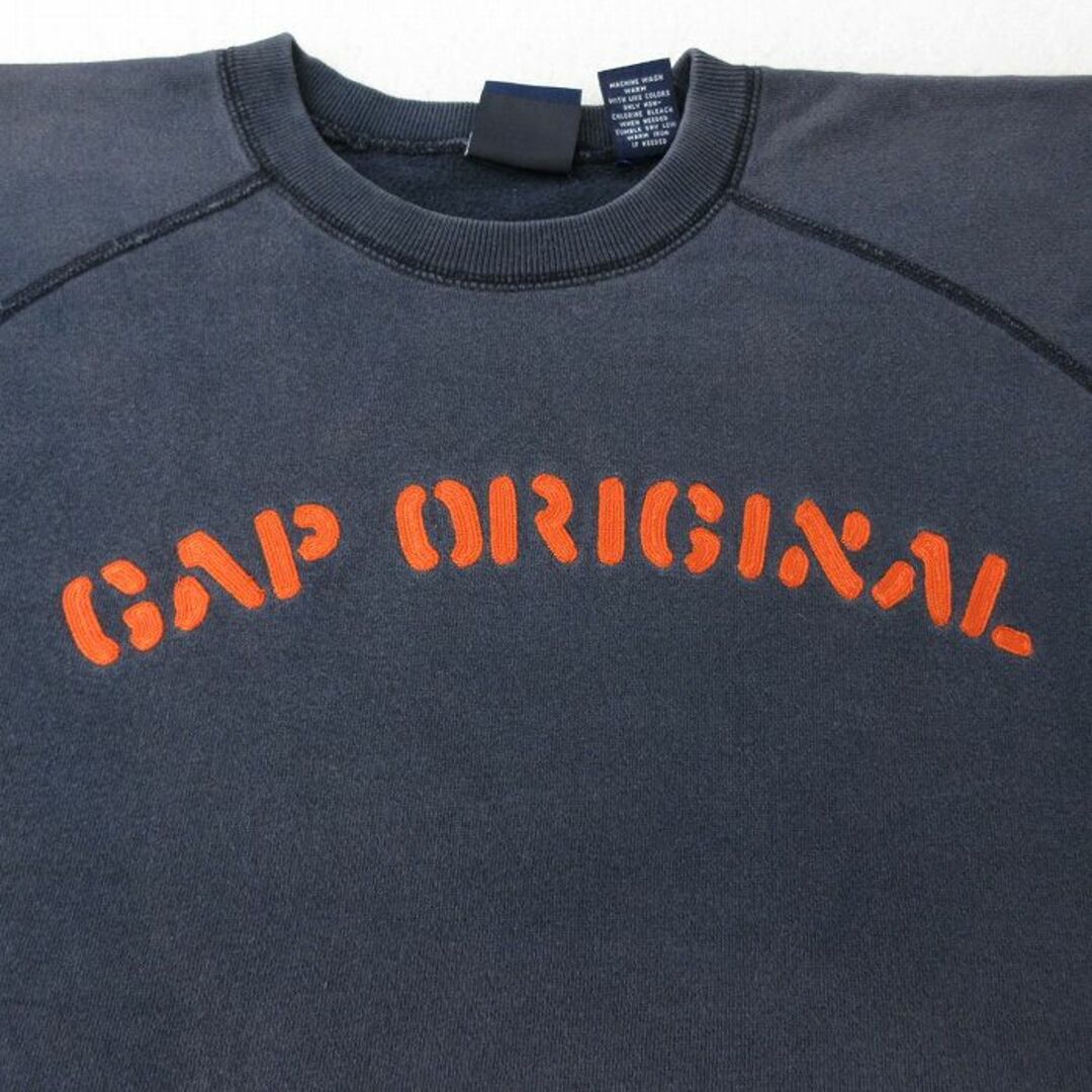 GAP(ギャップ)の古着 ギャップ GAP 長袖 スウェット キッズ ボーイズ 子供服 00年代 00s ビッグロゴ ラグラン クルーネック 黒 ブラック 23dec20 キッズ/ベビー/マタニティのベビー服(~85cm)(シャツ/カットソー)の商品写真