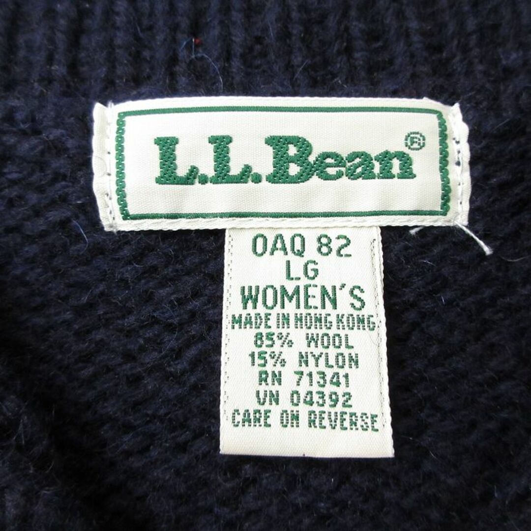 L.L.Bean(エルエルビーン)の古着 エルエルビーン LLBEAN 長袖 セーター レディース 90年代 90s 無地 ウール ショールカラー 紺 ネイビー 23dec13 中古 ニット トップス レディースのトップス(ニット/セーター)の商品写真