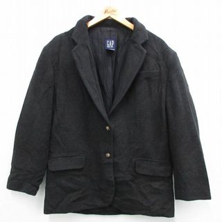 ギャップ(GAP)の古着 ギャップ GAP 長袖 テーラード ジャケット レディース 90年代 90s ウール 黒 ブラック 23dec18 中古 アウター ジャンパー ブルゾン(ロングコート)