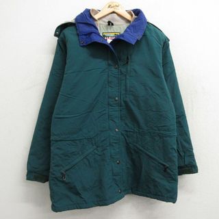 エルエルビーン(L.L.Bean)の古着 エルエルビーン LLBEAN 長袖 ナイロン ジャケット パーカー レディース 80年代 80s USA製 緑 グリーン 23dec20 中古 アウター ウインドブレーカー(ロングコート)