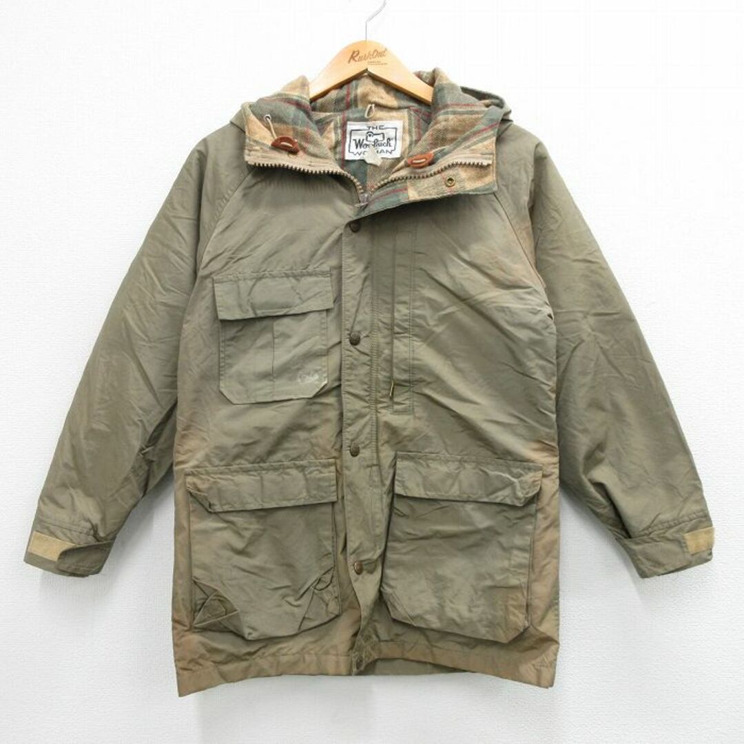 WOOLRICH(ウールリッチ)の古着 ウールリッチ WOOLRICH 長袖 ジャケット マウンテン パーカー レディース 80年代 80s ラグラン USA製 緑系 グリーン 内側ウール 23dec20 中古 アウター ジャンパー ブルゾン レディースのジャケット/アウター(ロングコート)の商品写真