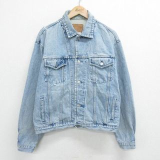 ギャップ(GAP)のXL★古着 ギャップ GAP 長袖 ジージャン メンズ 00年代 00s 紺 ネイビー デニム 23dec12 中古 アウター Gジャン ジャケット(ダッフルコート)