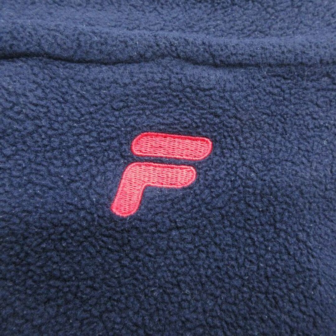 FILA(フィラ)のM★古着 フィラ FILA 長袖 ハーフジップ フリース トップス メンズ 90年代 90s ワンポイントロゴ カナダ製 紺 ネイビー 23dec13 中古 アウター メンズのジャケット/アウター(ダッフルコート)の商品写真