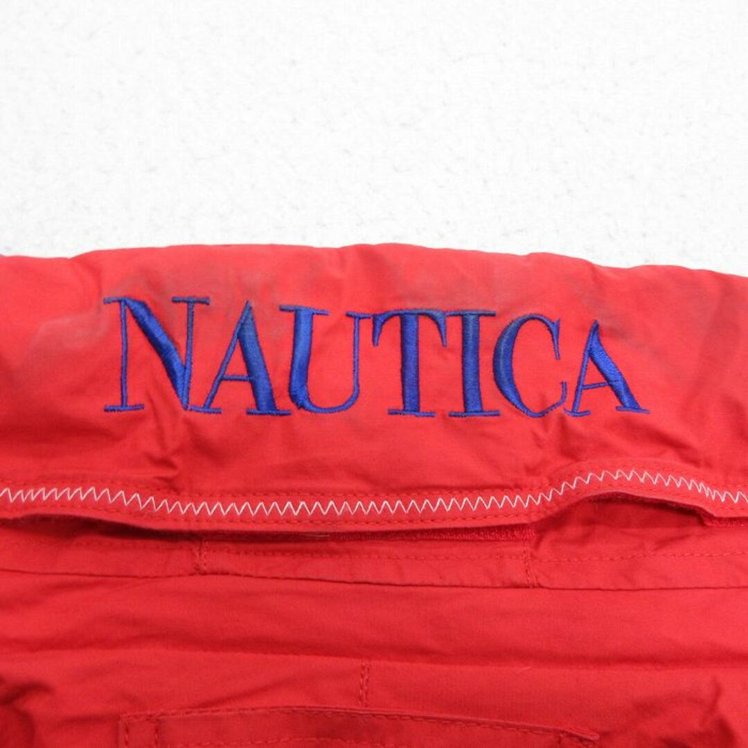 NAUTICA(ノーティカ)のXL★古着 ノーティカ NAUTICA 長袖 ブランド ダウン ジャケット メンズ 90年代 90s ビッグロゴ リバーシブル 大きいサイズ コットン ラグラン 青他 ブルー 【spe】 23dec13 中古 アウター メンズのジャケット/アウター(ダッフルコート)の商品写真