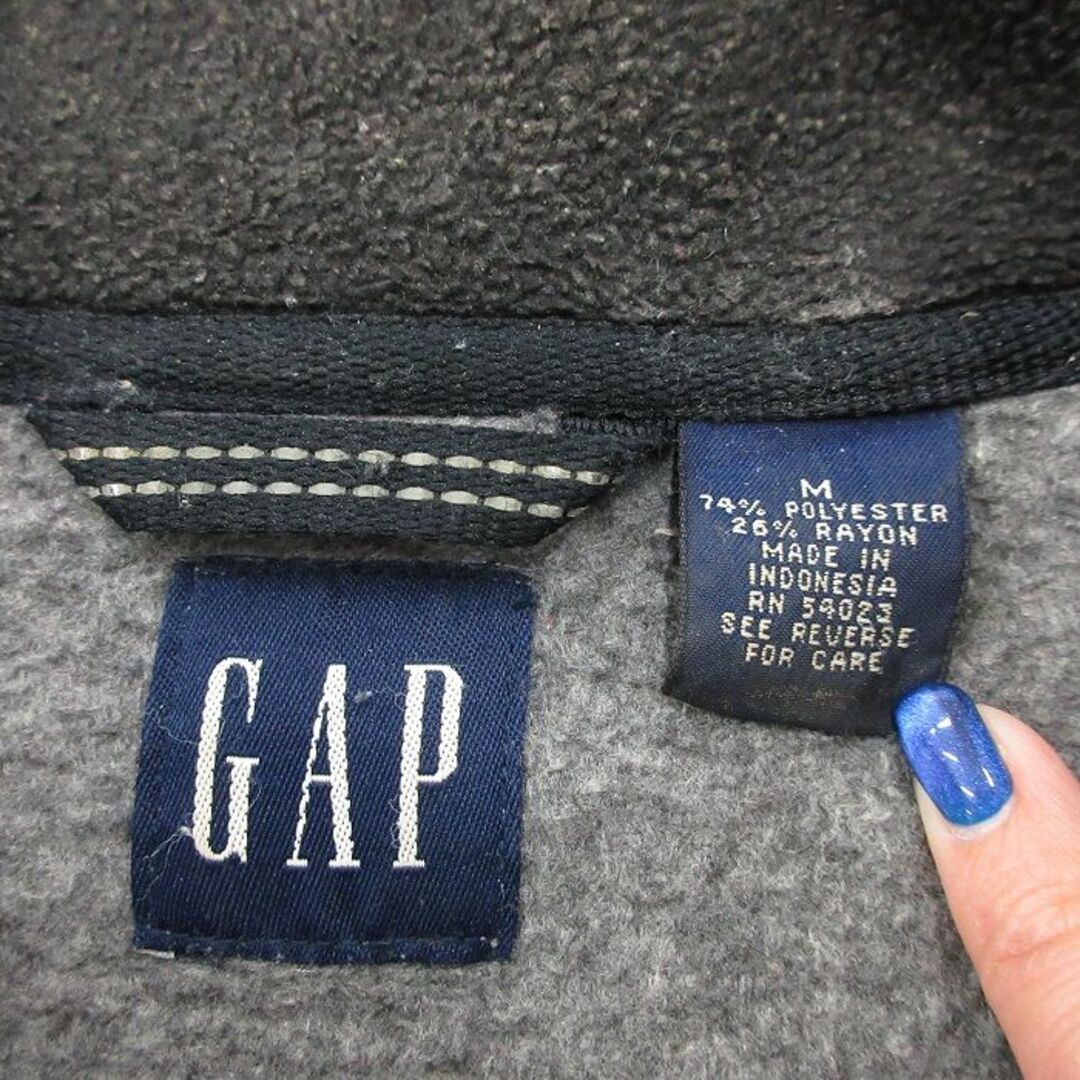 GAP(ギャップ)のM★古着 ギャップ GAP 長袖 ハーフジップ フリース ジャケット メンズ 00年代 00s グレー 霜降り 23dec15 中古 アウター メンズのジャケット/アウター(ダッフルコート)の商品写真