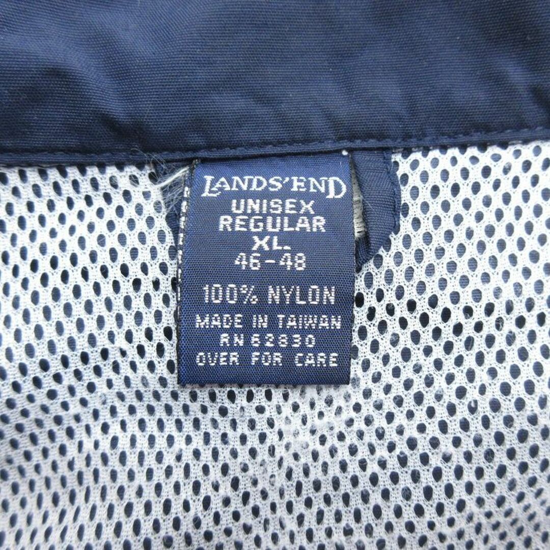 LANDS’END(ランズエンド)のXL★古着 ランズエンド 長袖 ハーフジップ ナイロン ジャケット メンズ 90年代 90s 大きいサイズ 紺 ネイビー 23dec12 中古 アウター ウインドブレーカー メンズのジャケット/アウター(ダッフルコート)の商品写真