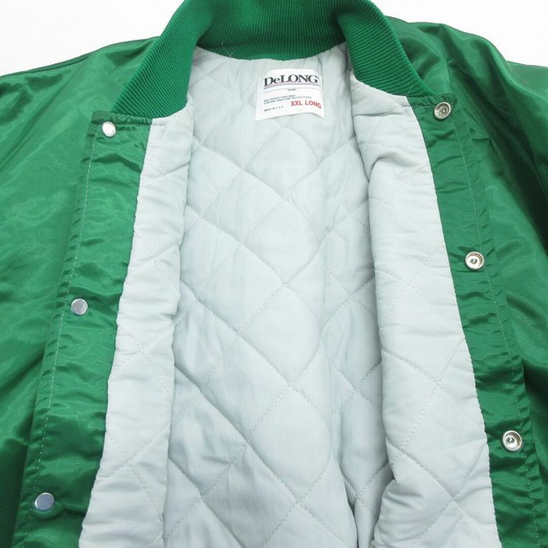 XL★古着 長袖 ナイロン ジャケット メンズ 90年代 90s クローバー 大きいサイズ USA製 緑 グリーン 内側キルティング 23dec15 中古 アウター ウインドブレーカー メンズのジャケット/アウター(ダッフルコート)の商品写真