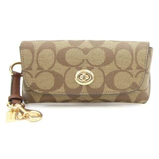 コーチ(COACH)の コーチ メガネケース シグネチャー 73639 ベージュ(キーホルダー)