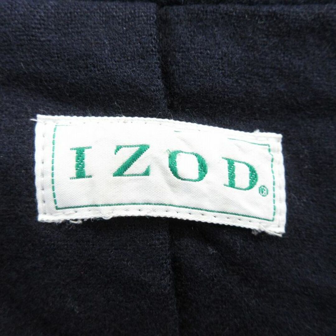 L★古着 IZOD 長袖 ウール コート メンズ 90年代 90s ロング丈 紺 ネイビー 23dec19 中古 アウター メンズのジャケット/アウター(ダッフルコート)の商品写真