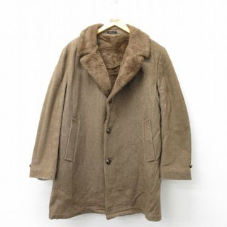 XL★古着 長袖 コート メンズ 80年代 80s USA製 茶 ブラウン 内側ボア 23dec19 中古 アウター(ダッフルコート)