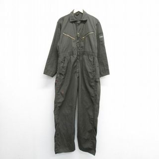 オシュコシュ(OshKosh)のW37★古着 オシュコシュ OSHKOSH 長袖 ビンテージ ツナギ メンズ 70年代 70s タロン 濃グレー 23dec18 中古 オールインワン ボトムス(その他)