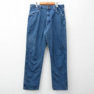 ラングラー(Wrangler)のW36★古着 ラングラー Wrangler ジーンズ メンズ 90年代 90s コットン USA製 紺 ネイビー デニム 23dec18 中古 ボトムス ジーパン Gパン ロング パンツ(ワークパンツ/カーゴパンツ)