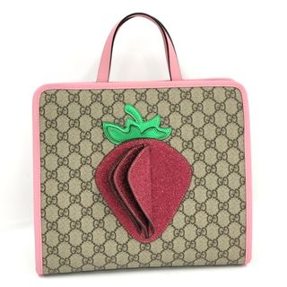 グッチ(Gucci)のGUCCI チルドレンズ 3Dストロベリー ハンドバッグ GGスプリーム(ハンドバッグ)