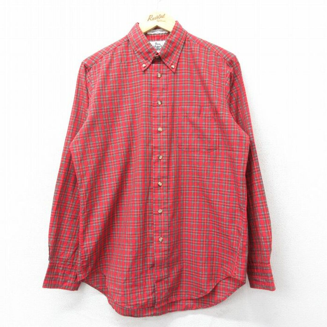 WOOLRICH(ウールリッチ)のL★古着 ウールリッチ WOOLRICH 長袖 シャツ メンズ 80年代 80s ボタンダウン 赤他 レッド タータン チェック 23dec20 中古 トップス メンズのトップス(シャツ)の商品写真