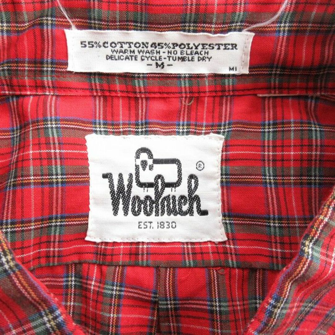 WOOLRICH(ウールリッチ)のL★古着 ウールリッチ WOOLRICH 長袖 シャツ メンズ 80年代 80s ボタンダウン 赤他 レッド タータン チェック 23dec20 中古 トップス メンズのトップス(シャツ)の商品写真