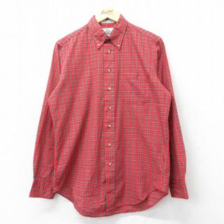 ウールリッチ(WOOLRICH)のL★古着 ウールリッチ WOOLRICH 長袖 シャツ メンズ 80年代 80s ボタンダウン 赤他 レッド タータン チェック 23dec20 中古 トップス(シャツ)