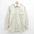 M★古着 バナナリパブリック BANANA REPUBLIC 長袖 ブランド ワーク シャツ メンズ 80年代 80s 薄ベージュ カーキ 23dec18 中古 トップス