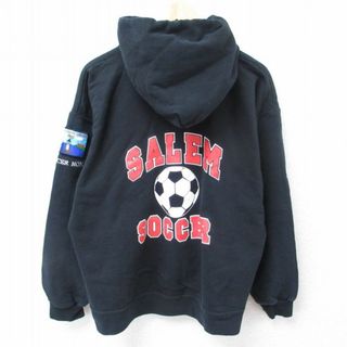 ヘインズ(Hanes)のXL★古着 ヘインズ Hanes 長袖 スウェット パーカー メンズ 00年代 00s サッカー 黒 ブラック 23dec11 中古 スエット トレーナー トップス(パーカー)