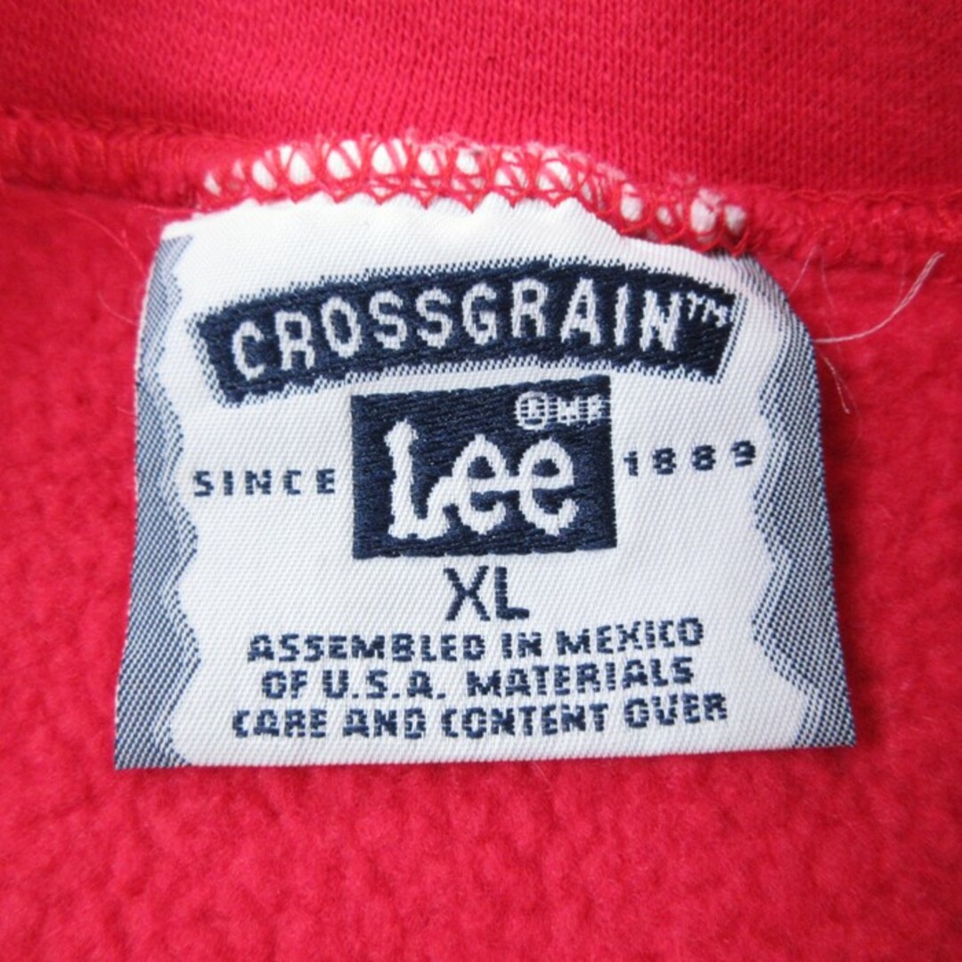 Lee(リー)のXL★古着 リー Lee 長袖 スウェット メンズ 00年代 00s マサチューセッツ クルーネック 赤 レッド 23dec12 中古 スエット トレーナー トップス メンズのトップス(パーカー)の商品写真