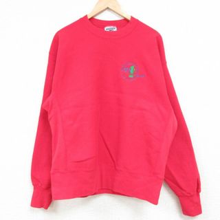 リー(Lee)のXL★古着 リー Lee 長袖 スウェット メンズ 00年代 00s マサチューセッツ クルーネック 赤 レッド 23dec12 中古 スエット トレーナー トップス(パーカー)