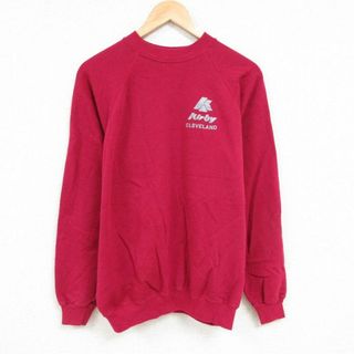 ヘインズ(Hanes)のL★古着 ヘインズ Hanes 長袖 スウェット メンズ 80年代 80s クリーブランド ラグラン クルーネック USA製 エンジ 23dec13 中古 スエット トレーナー トップス(パーカー)